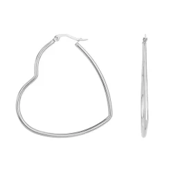 Boucles d'Oreilles Femme Créoles Coeurs PHEBUS Acier Argenté 841-137