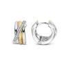 Boucles d'Oreilles Femme Créoles TI SENTO Argent 925/1000 Bicolore et Oxydes 7960ZY