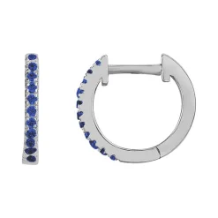 Boucles d'Oreilles Femme Créoles EDORA ARGENT 925/1000 et Spinelles Bleues EDO70400649