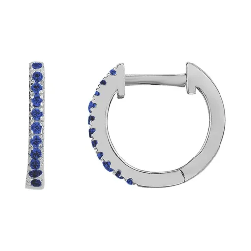 Boucles d'Oreilles Femme Créoles EDORA ARGENT 925/1000 et Spinelles Bleues EDO70400649