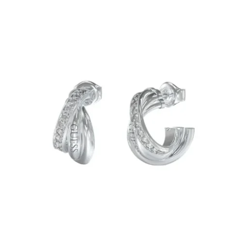 Boucles d'Oreilles Femme Créoles Perfect Guess Bijoux Acier Argenté et Strass JUBE04066JWRH
