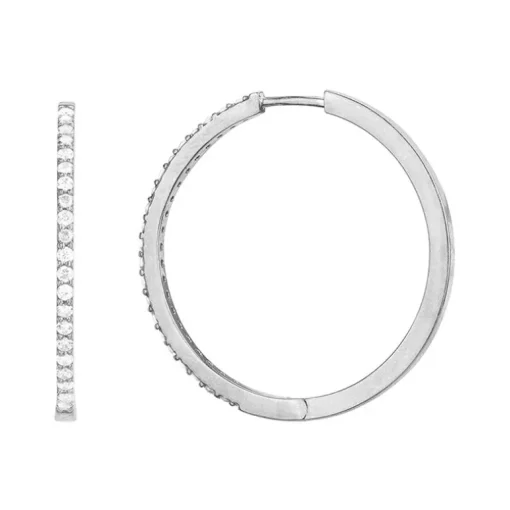 Boucles d'Oreilles Femme Créoles EDORA ARGENT 925/1000 et Oxydes EDO70400617