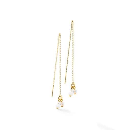 Boucles d'Oreilles Femme COEUR DE LION SMALL GUARDIAN BLANC Acier Doré