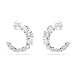 Boucles d'Oreilles Femme Créoles SWAROVSKI MATRIX Métal Rhodié et Cristaux 5692260