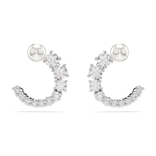 Boucles d'Oreilles Femme Créoles SWAROVSKI MATRIX Métal Rhodié et Cristaux 5692260