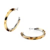 Boucles d'Oreilles Femme Créoles 45mm AGATHA ANNEAU Résine et Laiton