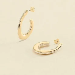 Boucles d'Oreilles Femme Créoles AGATHA ARGENT 925/1000 Doré 02390802-137-TU