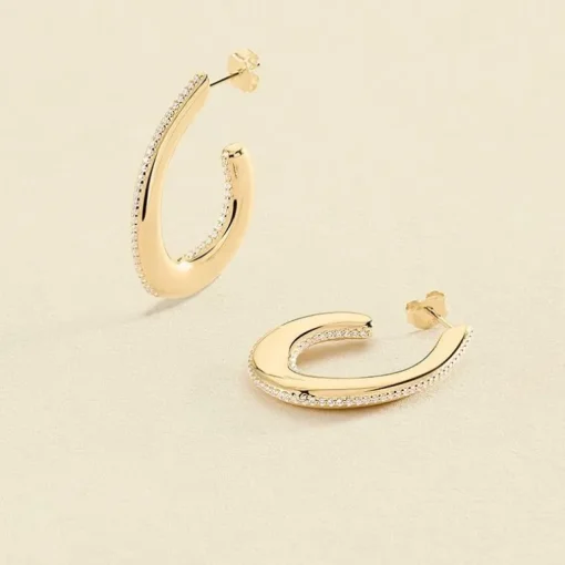 Boucles d'Oreilles Femme Créoles AGATHA ARGENT 925/1000 Doré 02390802-137-TU