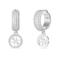 Boucles d’Oreilles Femme Créoles GUESS Acier Argenté et Cristaux JUBE03301JWRH