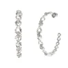 Boucles d'Oreilles Femme Créoles Guess Bijoux Acier Argenté et Strass JUBE03266JWRH