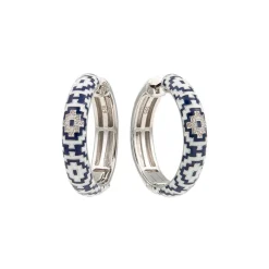 Boucles d'Oreilles Femme Créoles UNA STORIA AZTEC Argent 925/1000 Rhodié