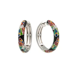 Boucles d'Oreilles Femme Créoles UNA STORIA PAPILLON Argent 925/1000 Rhodié