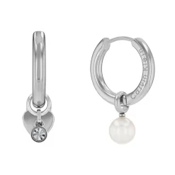 Boucles d'oreilles femme créoles CALVIN KLEIN HUGGIE acier argenté