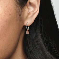 Boucles d'Oreilles Femme Créoles Pandora Moments Esquisse de Cœur Scintillantes 280090C01