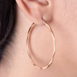 Boucles d'oreilles Femme Créoles Phebus Acier Doré Rose