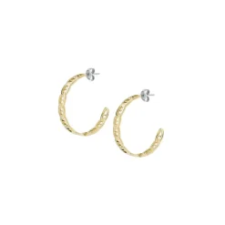 Boucles d'Oreilles Femme Créoles FOSSIL Heritage D-Link Acier Doré JF04781710
