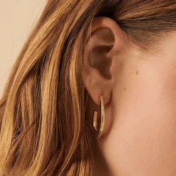 Boucles d'Oreilles Femme Créoles AGATHA ARGENT 925/1000 Doré 02390802-137-TU