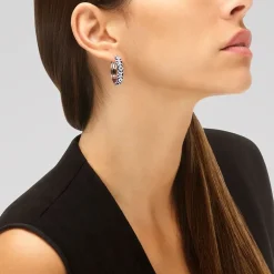 Boucles d'Oreilles Femme Créoles UNA STORIA AZTEC Argent 925/1000 Rhodié