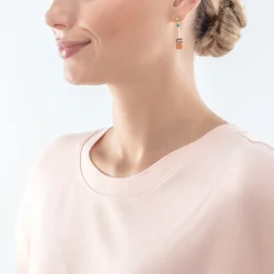 Boucles d'Oreilles Femme COEUR DE LION GEOCUBE® ICONIC NATURE CHAIN DOPAMIN Acier Doré
