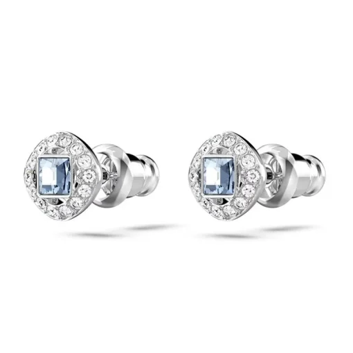 Boucles d'Oreilles Femme Clous SWAROVSKI ANGELIC CARRÉ Métal Rhodié Blanc