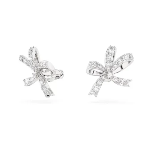 Boucles d'Oreilles Femme Clous SWAROVSKI VOLTA Métal Rhodié Blanc
