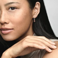 Boucles d'Oreilles Femme Créoles Pandora Moments Esquisse de Cœur Scintillantes 280090C01