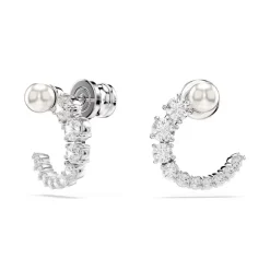Boucles d'Oreilles Femme Créoles SWAROVSKI MATRIX Métal Rhodié et Cristaux 5692260
