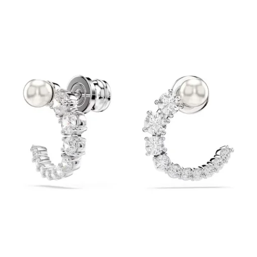 Boucles d'Oreilles Femme Créoles SWAROVSKI MATRIX Métal Rhodié et Cristaux 5692260