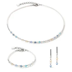 Boucles d'Oreilles Femme COEUR DE LION PRINCESS PEARLS ARGENTÉ BLEU CLAIR Acier Inoxydable