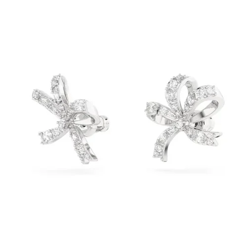 Boucles d'Oreilles Femme Clous SWAROVSKI VOLTA Métal Rhodié Blanc