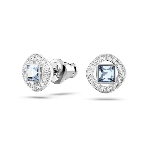 Boucles d'Oreilles Femme Clous SWAROVSKI ANGELIC CARRÉ Métal Rhodié Blanc