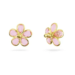 Boucles d'Oreilles Femme Clous SWAROVSKI FLORERE ROSE Plaqué Ton Or