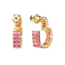 Boucles d'Oreilles Femme Créoles Coeurs Swarovski Matrix Doré et Cristaux 5706340