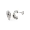 Boucles d'Oreilles Femme Demi-Créoles EDORA OR 375/1000 Blanc et Oxydes EDONA909