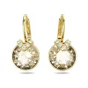 Boucles d'Oreilles Femme Dormeuses SWAROVSKI BELLA V COUPE RONDE JAUNE Plaqué Ton Or