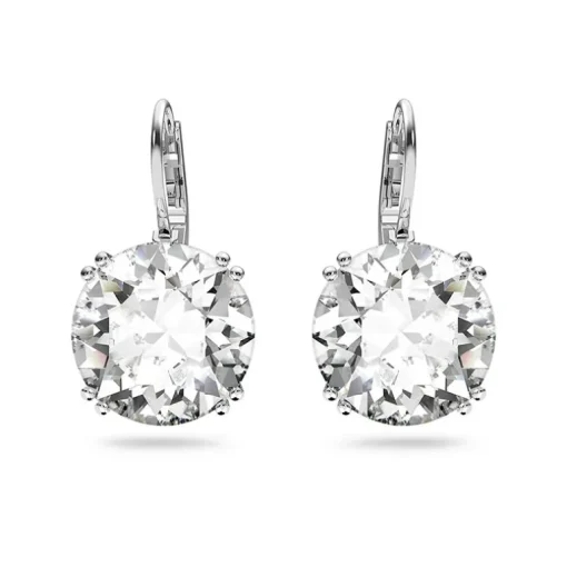 Boucles d'Oreilles Femme Dormeuses SWAROVSKI MILLENIA BLANC Métal Rhodié Blanc