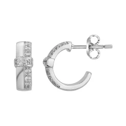 Boucles d'Oreilles Femme Demi Créoles EDORA ARGENT 925/1000 et Oxydes EDO70400571