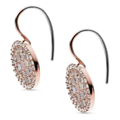 Boucles d'oreilles femme disques FOSSIL Acier Doré Rose