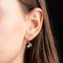 Boucles d'Oreilles Femme Dormeuses ZAG EVELYNE NACRE Acier Doré