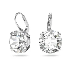 Boucles d'Oreilles Femme Dormeuses SWAROVSKI MILLENIA BLANC Métal Rhodié Blanc