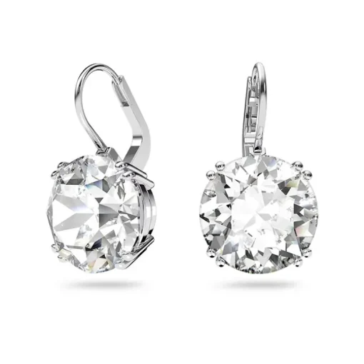 Boucles d'Oreilles Femme Dormeuses SWAROVSKI MILLENIA BLANC Métal Rhodié Blanc