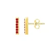 Boucles d’Oreilles Femme EDORA Plaqué Or Spinelles Rouges