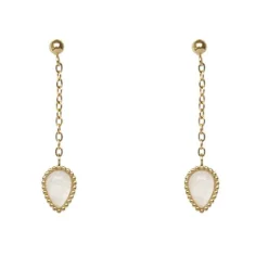 Boucles d'oreilles Femme EMMA & CHLOÉ HEPA OR PIERRE LUNE Acier Doré