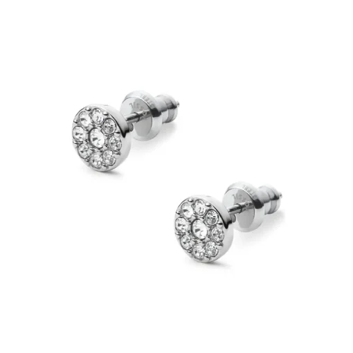 Boucles d'oreilles Femme Fossil disques argentés
