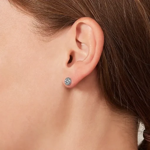 Boucles d'oreilles Femme Fossil disques argentés