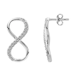 Boucles d'Oreilles Femme Infini ARGENT 925/1000 et Oxydes