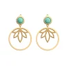 Boucles d'Oreilles Femme LES CADETTES LOTUS PERLE Laiton Doré