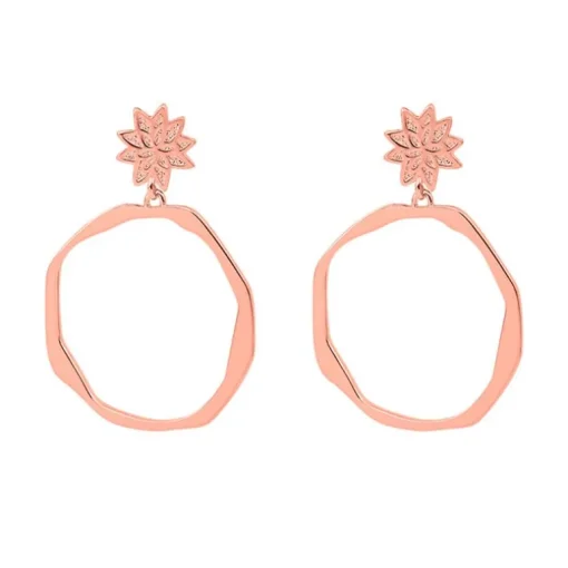 Boucles d'Oreilles Femme LES CADETTES NÉNUPHAR Laiton Doré Rose
