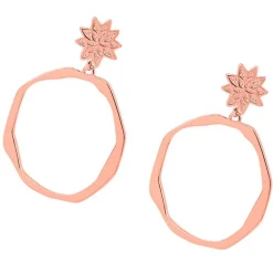 Boucles d'Oreilles Femme LES CADETTES NÉNUPHAR Laiton Doré Rose