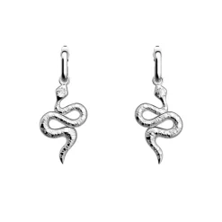 Boucles d'Oreilles Femme 16mm LES GEORGETTES SERPENT Laiton Argenté